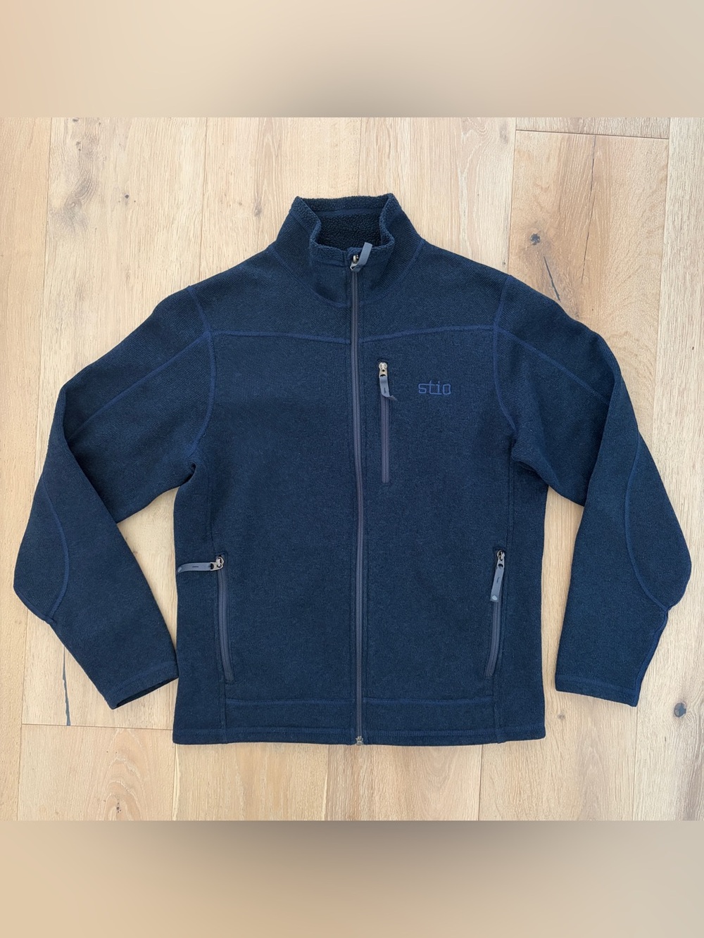 STIO Men’s M Fleece Jacket Full Zip Navy Blue Outdoor Hiking*A15